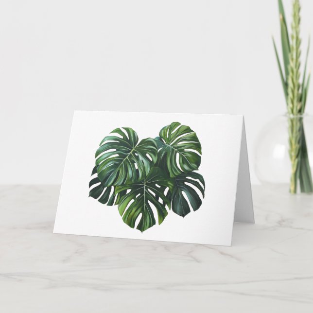 Tropiskt monstera Foliage Hälsning-kort Tack Kort (Framsida)