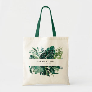 Tropiskt monstera Grönt Foliage Leafy Bride Tribe Tygkasse