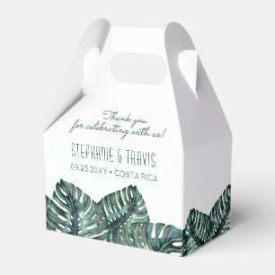 Tropiskt monstera Handflatan Retro Mod Beach Weddi Presentaskar