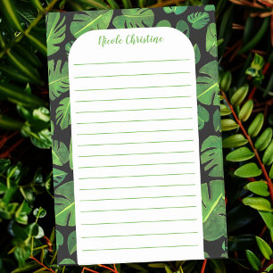 Tropiskt monstera Löv Mönster CUSTOMIZED Lining Post-it Block
