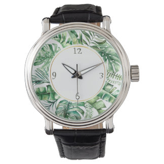 Tropiskt Monstera Löv Wandeine Manar Watch Armbandsur