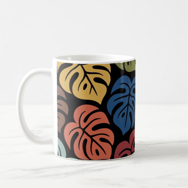 Tropiskt Monstera-mönster Kaffemugg (Vänster)