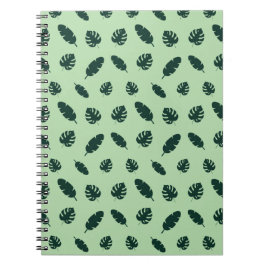 Tropiskt Monstera och Palmblad Sömlöst Mönster Anteckningsbok