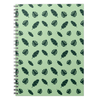 Tropiskt Monstera och Palmblad Sömlöst Mönster Anteckningsbok