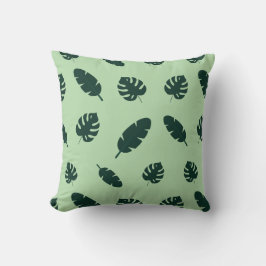 Tropiskt Monstera och palmblad Sömlöst mönster Kudde