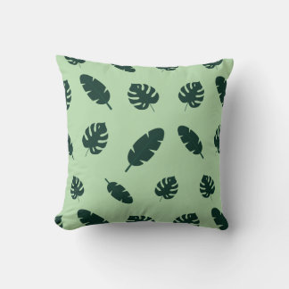 Tropiskt Monstera och palmblad Sömlöst mönster Kudde
