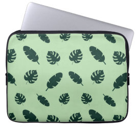 Tropiskt Monstera och palmblad Sömlöst Mönster Laptop Fodral