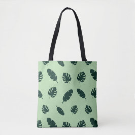 Tropiskt Monstera och palmblad Sömlöst mönster Tygkasse