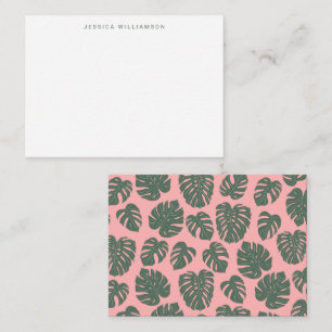 Tropiskt monstera Rosa Grönt Anpassningsbar Gift-h Anteckningskort
