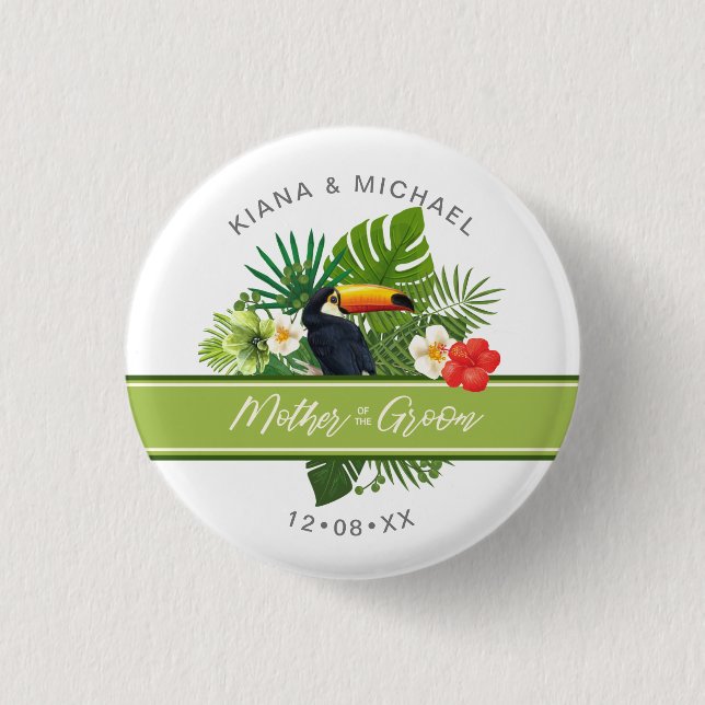 Tropiskt Mor i Grönt-ID577 Knapp (Framsida)
