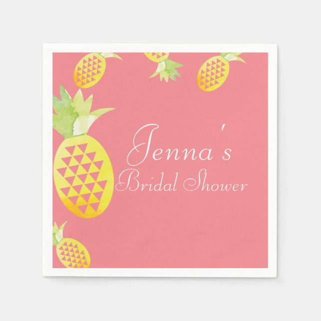 Tropiskt multigeometriskt ananas med vattenfärg pappersservett (Framsidan)