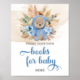 Tropiskt nalle pampas bokar för baby poster