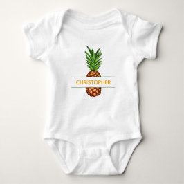 Tropiskt namn för vattenfärgananasbaby t shirt