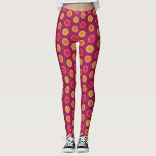 Tropiskt nätt mönster för sommarcitrusfruktskiv leggings