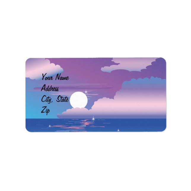 Tropiskt nattmärke Bröllop Avery-etikett Adressetikett (Framsidan)