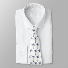 Tropiskt Navyblått Palmmönster Slips