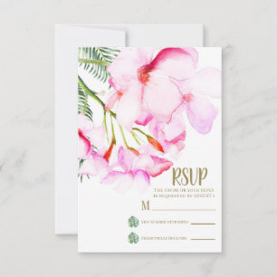 Tropiskt Oas Rosa Grönt Hawaiianskt Blommigt RSVP OSA Kort