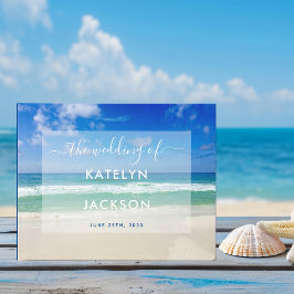 Tropiskt Ocean Vågar Photo Elegant Beach Wedding Gästböcker