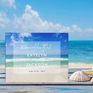 Tropiskt Ocean Vågar Photo Elegant Beach Wedding Gästböcker