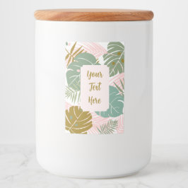 Tropiskt oljeavfall - Monstera och Handflatan Löv  Mat Etikett