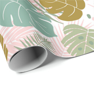 Tropiskt oljeavfall - Monstera och Handflatan Löv  Presentpapper