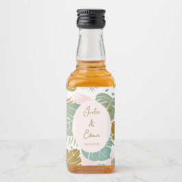 Tropiskt oljeavfall - Monstera och Handflatan Löv  Spritflaskor Etikett