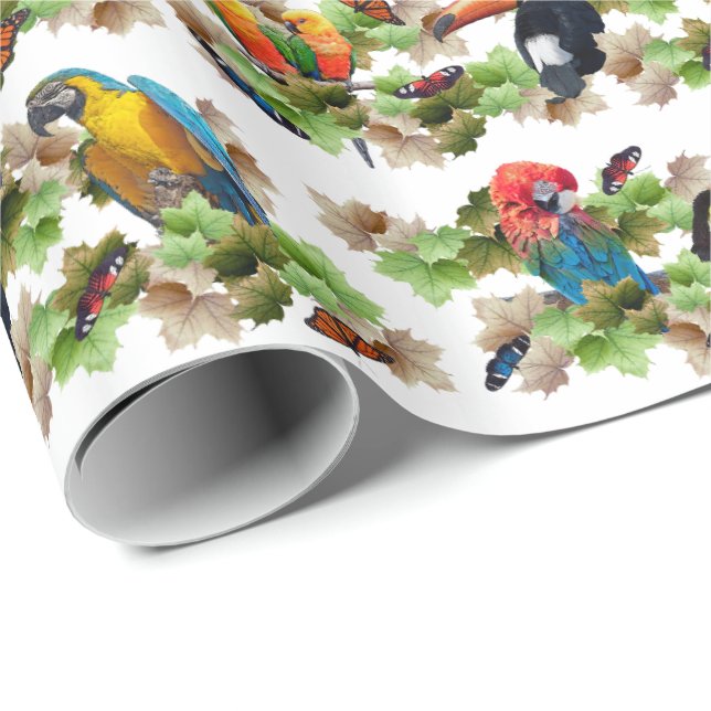 Tropiskt omslagspapper presentpapper (Rullad Hörn)