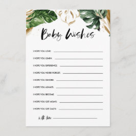 Tropiskt Önskemål för Baby Guld Löv Baby Shower Tilläggskort
