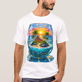 Tropiskt öparadis i en glaskupa t shirt