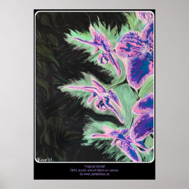 'Tropiskt Orchid' målning på en Poster