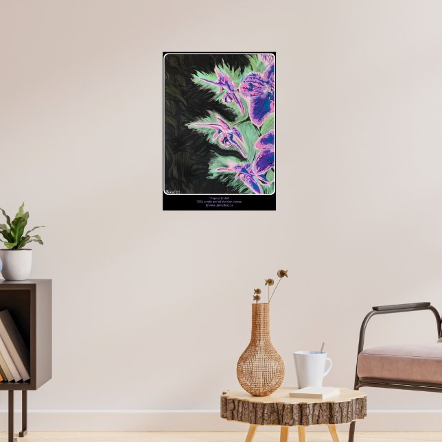 'Tropiskt Orchid' målning på en Poster (Vardagsrum 3)