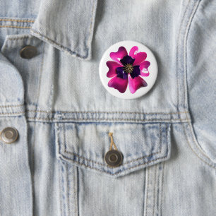 Tropiskt orchid-MOD Retro Groovy Hawaii Flower Knapp