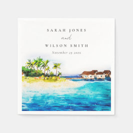 Tropiskt övervatten Villa Sjölandskap Beach Weddin Pappersservett