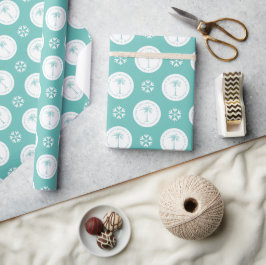 Tropiskt palmerträd Seas & Greetings jul Presentpapper