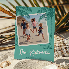 Tropiskt palmträd Mele Kalikimaka Foto Julkort