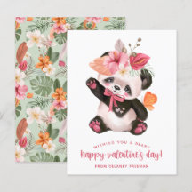 Tropiskt Panda Beary Lycklig-vykort Storlekt Valen