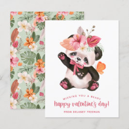 Tropiskt Panda Beary Lycklig-vykort Storlekt Valen Helg Vykort