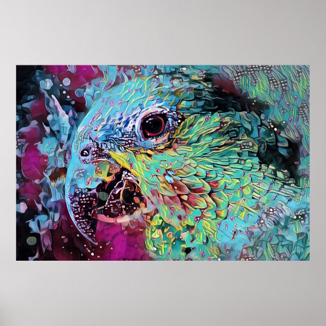 Tropiskt papegoja Abstrakt design Poster (Framsidan)