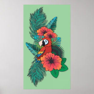 Tropiskt papegoja poster