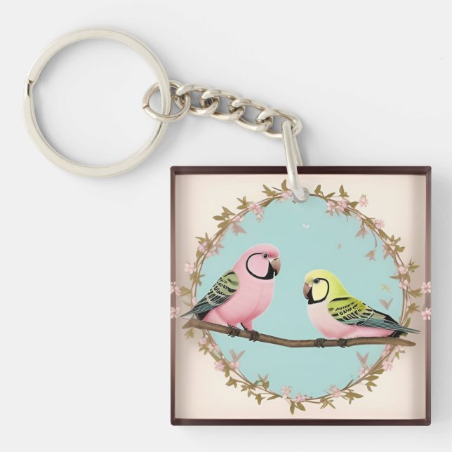 🦜 Tropiskt Papegojpar Gren Charm 🦜 (Framsidan)