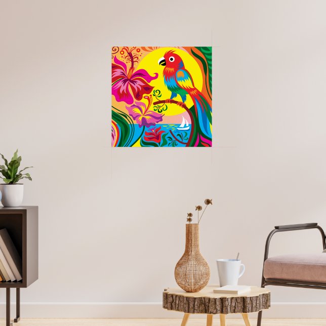 Tropiskt papegojparadis poster (Vardagsrum 3)