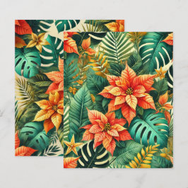 Tropiskt Papper julklapp för Poinsettia-skrapbok