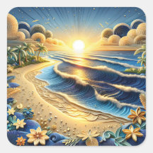 Tropiskt Pappert Quilling-effekter för Ocean View