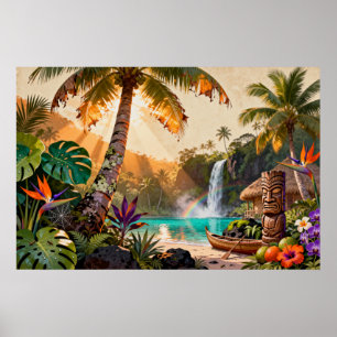 Tropiskt Paradis: En Levande Ö- Retreat Poster