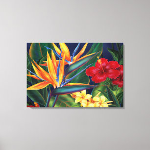 Tropiskt Paradis Hawaiian 3-Panel Insvept Canvas
