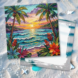 Tropiskt Paradis | Kustnära Blank Kort