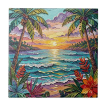 Tropiskt Paradis | Kustnära Strandscen Impasto