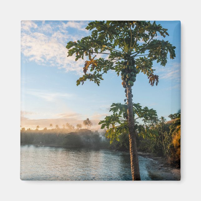 Tropiskt paradis vid solnedgång, Fiji Magnet (Framsidan)