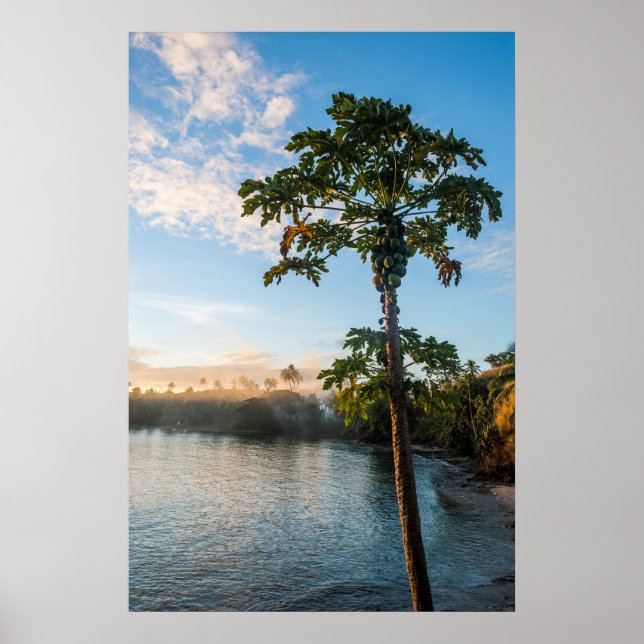 Tropiskt paradis vid solnedgång, Fiji Poster (Framsidan)