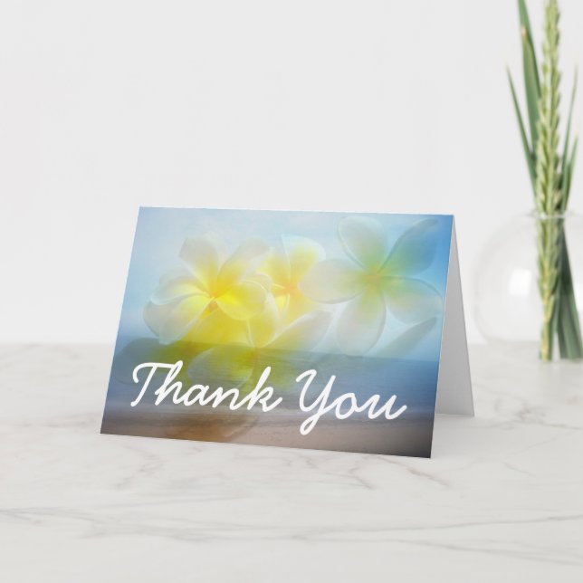 Tropiskt paradisbröllop tack kort (Framsida)